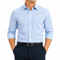 Camicia da uomo M azzurra a righe stile classico