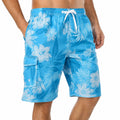 Costume da bagno uomo M in tessuto sintetico azzurro con stampa floreale - stile surf