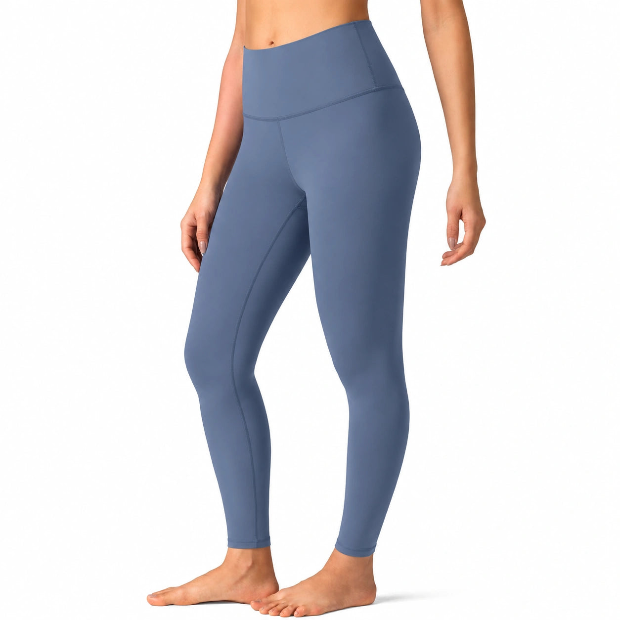 Leggings sportivi donna S blu a vita alta in tessuto elasticizzato