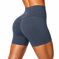 Pantaloncini sportivi donna S in tessuto elasticizzato blu navy a vita alta