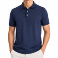 Polo uomo M in tessuto a maglia blu navy a maniche corte stile casual