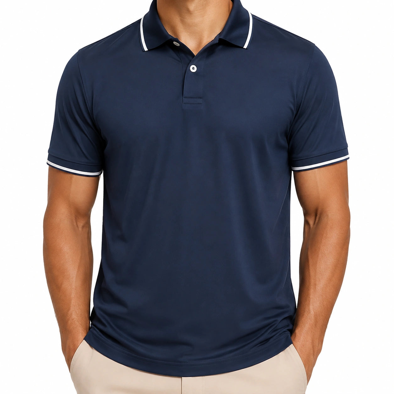 Polo uomo taglia M in tessuto sintetico blu navy stile casual